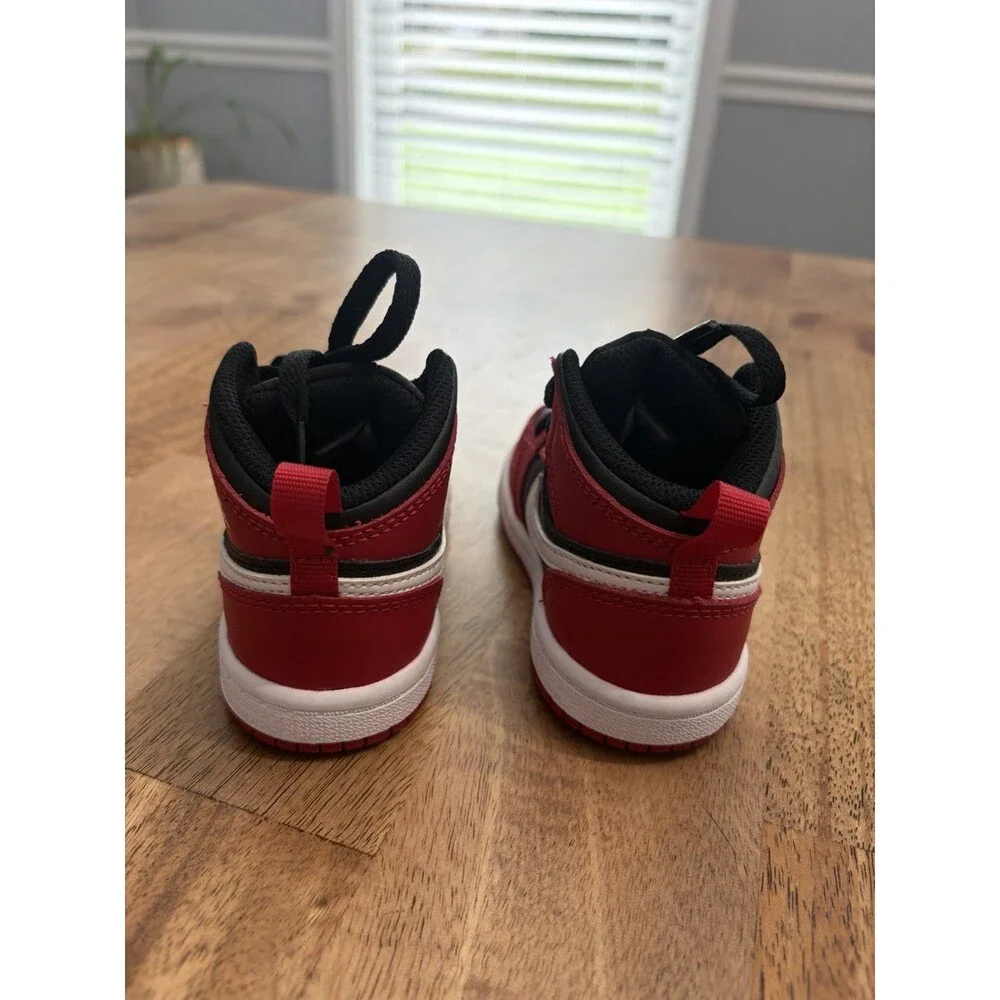 NIKE Air Jordan 1 Mid TD Gym Red Black White Size 6C